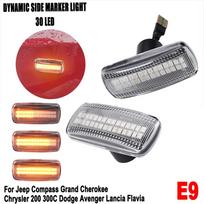 2x LED Dynamic Side Marker Light for Chrysler 300 Town Country 200 Trun Signal Lamps for Jeep Grand Cherokee Compass Car-Styling