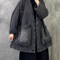 European High-End Wide-Leg Denim Jacket with Large Pockets, Plus Size & Loose Fit - Spring 2025 5XL