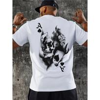 European sizes Skull & Dice Playing Cards Graphic Tee -Casual Men's T-Shirt with Round Neck S balta