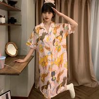 Classical Vintage Elegant Women's Nightskirt Summer Cool Home Sleepskirt Ins Style Art Trendy Casual Sleep Clothing M