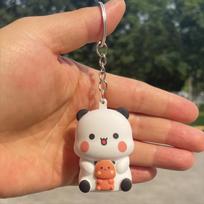 Bubu ir Dudu Raktų pakabukai Automobilio papuošalas Yier Panda meškiukas Sakyk „Aš tave myliu“ Balsinis žaislas Šviečiančios anime figūrėlės Krepšio puošmena Poros dovana