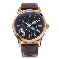 Orient SUN MOON Automatinis su japonišku rudu dirželiu ir laikrodžiu, Mechaninis, Gamintojo garantija, Klasikinis, RN-AK0002Y, Vyriškas,