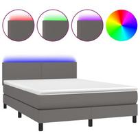 Lova su spyruoklėmis/čiužiniu/LED vidaXL, pilka