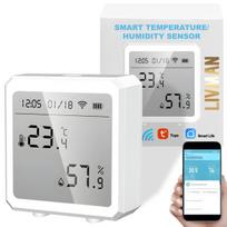 Išmanusis WiFi temperatūros ir drėgmės indukcinis jutiklis su laiko ir datos ekranu LIVMAN