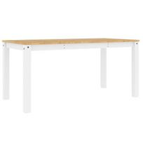 Valgomojo stalas panama, baltas, 160x80x75cm, pušies masyvas
