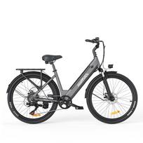 HillMiles MileCity 1 Elektrinis dviratis 36V 13Ah Baterija, 250W Variklis, IP65 Vandeniui atsparus, 26 colių Padangos, 100KM Nuotolis E-Dviratis 36V 13Ah pilka