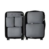 6Pcs Travel Compression Packing Cubes Bag Waterproof Handheld Clothe Separation Storage Bag Portable Suitcase Clothes Organizers pilka spalva