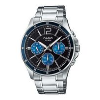 CASIO COLLECTION MULTIFUNCTION CALENDAR - BLACK & BLUE MTP-1374D-2AVDF