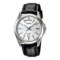 CASIO COLLECTION DAY DATE - LEATHER, WHITE MTP-1370L-7AVDF