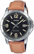 CASIO COLLECTION CASUAL DATE, LEATHER - BLACK MTP-V004L-1B2UDF
