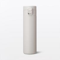 MUJI Vakuuminė termosinė pilka 76049111 buteliukas, vieno mygtuko tipo, 500 ml, smėlio spalvos,