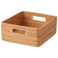 MUJI Dedamas kvadratinis rotango krepšys, vidutinio dydžio, 35cm P x 36cm G x 16cm A 18021833 Krepšys Krepšys, (V) apytiksliai