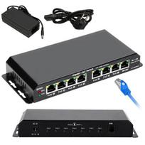 Extralink Kratos PoE jungiklis, 7x Gigabit PoE, 1x Uplink RJ45, 60W, juoda