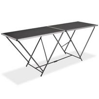 vidaXL Klijavimo stalas, sulankst., MDF ir aliuminis, 200x60x78cm, Juoda