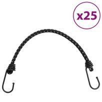 Bungee virvelės su juostelėmis ir kabliukais, 25vnt., 38cm