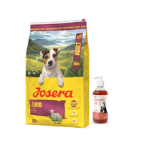 JOSERA Mini Adult Lamb 3 kg + LAB V Lašišų aliejus šunims ir katėms 500ml