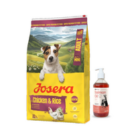 JOSERA Mini Chicken & Rice 3kg + LAB V Lašišų aliejus šunims ir katėms 500ml
