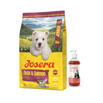 JOSERA Mini Junior Duck & Salmon 3kg + LAB V Lašišų aliejus šunims ir katėms 500ml