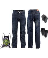Vyriški moto džinsai W-TEC Pawted Dark - Dark blue