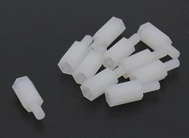 Atstumas 10 mm M3 - 10 vnt - Z/W stulpelis, poliamido kolona