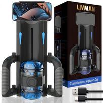 Automatinis masturbatorius LIVMAN ELAMB-106 vyrams su 10 reguliuojamais stūmimo greičiais, 6 reguliuojamais gylio režimais ir telefono laikikliu, 1400mAh
