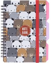Bloknotas PANDA, Optima, B6, 100 lapų, langeliais, 65gsm, su spirale šone, plastikinis viršelis