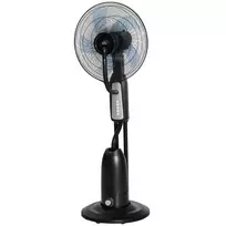 HOMCOM Vandens ventiliatorius, pastatomas, su reguliuojamu purškimo rūku, 3 greičiai, 3 L vandens bakelis, 75° svyravimas, 90 W, su ratukais, 125 cm