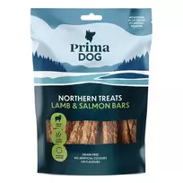 Skaniukai juostos šunims su ėriena ir lašiša PRIMADOG, 80 g