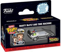Vinilinė figūrėlė su pakabuku ir mašinėle FUNKO Bitty POP! Rides: BTTF - Marty McFly & Time Machine