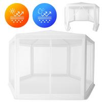 Komercinė sodo paviljono palapinė 2 × 2 × 2 m su tinkleliu nuo uodų, balta, MultiGarden