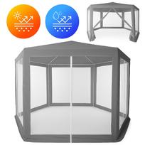 Komercinė sodo paviljono palapinė 2 × 2 × 2 m su tinkleliu nuo uodų, pilka, MultiGarden