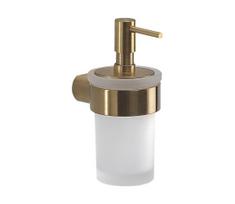 Gedy - sieninis muilo dozatorius PIRENEI 110 ml pieniškas stiklas/matinė aukso spalva
