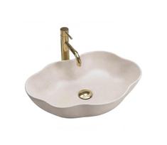 REA-U0617 - Praustuvas ant stalviršio PEARL 38x50,5 cm keramika/smėlinė/akmens imitacija