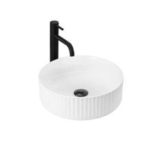REA-U0601 - Praustuvas ant stalviršio DELIA 36 cm blizgi balta/akmens imitacija