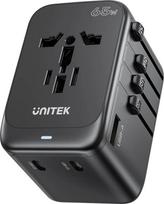 Unitek Power charger - Unitek 65W Universal Travel Adapter (P1122ABK01) | 1xUSB-A 3xUSB-C 1xAC