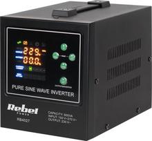 Rebel POWER-800-LFP4 emergency power supply – a pure sine wave inverter with a 12V charging function, 230V, 800VA/500W | RB-4027 | 5901890116336