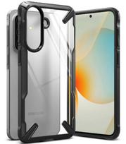 Juodas / skaidrus dėklas Samsung Galaxy A57 5G telefonui "Ringke Fusion X"