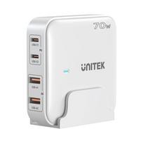 GaN tinklo įkroviklis - Unitek P1228AWH01-EU | 70W 2x USB-C 2x USB-A