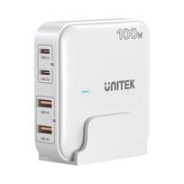 GaN tinklo įkroviklis - Unitek P1229AWH01-EU  100W 2x USB-C 2x USB-A