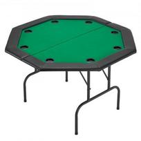 Pokerio stalas, 8 žaidėjų sulankstomas aštuonkampis stalas, 126x126x75 cm, metalas