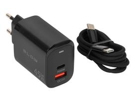 Sieninis įkroviklis USB lizdas + USB-C PD 45W + laidas