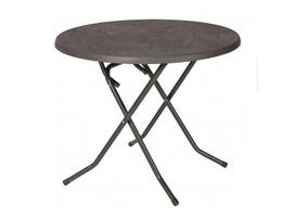 Sulankstomas lauko stalas terasai „Dine & Relax“ 85 cm, pilkas plastikas, praktiškas