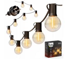 LED lauko dekoratyvinė girlianda 20xE12/1W/230V 20 m IP65 juoda