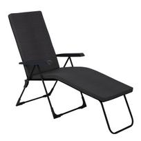 Sodo gultas Patio Barletta Black Edition, reguliuojamas plieninis rėmas, poliesterio pagalvėlė
