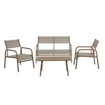 Sodo baldų komplektas „Patio Marseille“ metalinis 4 vietų, smėlio spalvos