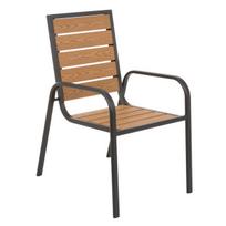 Lauko kėdė Patio Solar, rudo plastiko, plieninis rėmas, 96 cm aukštis