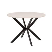 Metalinis lauko stalas terasai Lukka, apvalus, 100 cm, praktiškas dizainas, smėlio spalva