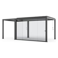 Stiklinės stumdomos durys Home4You MIRADOR-111 4 m, modernios, metalinės, pilkos