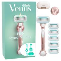 Gillette Venus Pro Smooth Sensitive Skustuvas, 6 Keičiamos Skustuvo Galvutės, Sieninis Laikiklis, Peiliukų Laikiklis