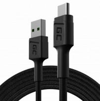GREEN CELL GC PowerStream USB Male - USB Type-C Male Fast Charging 1.2m Black